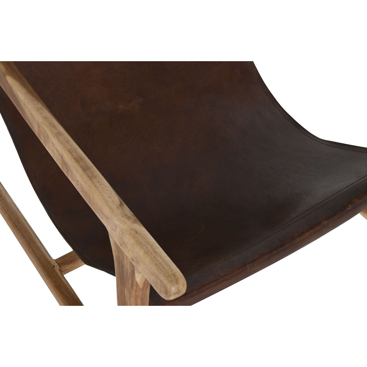 Butaca Home ESPRIT Natural Marrón oscuro Teca 68 x 86 x 86 cm