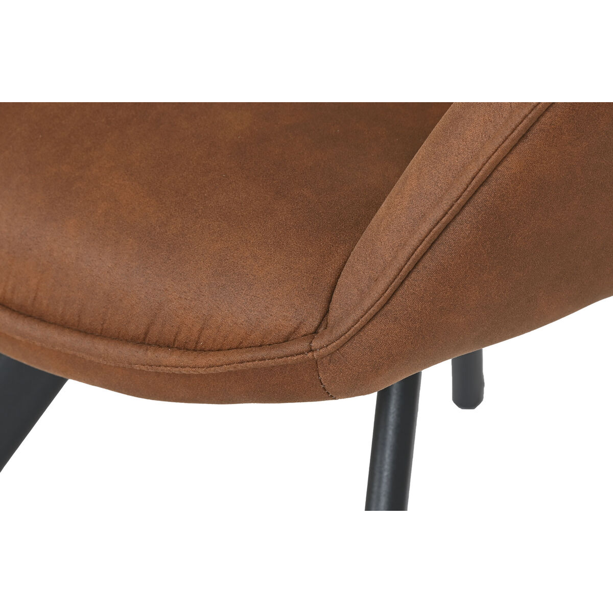 Silla de Comedor Home ESPRIT Negro Camel Metal Microfibra 64 x 67 x 85 cm 67 x 64 x 83 cm