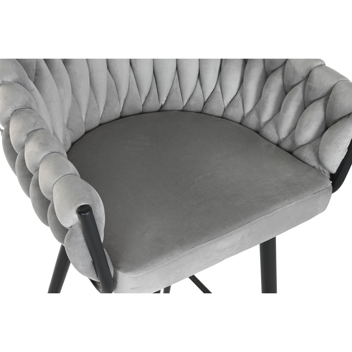 Taburete Home ESPRIT Negro Gris Metal 58 x 53 x 101 cm