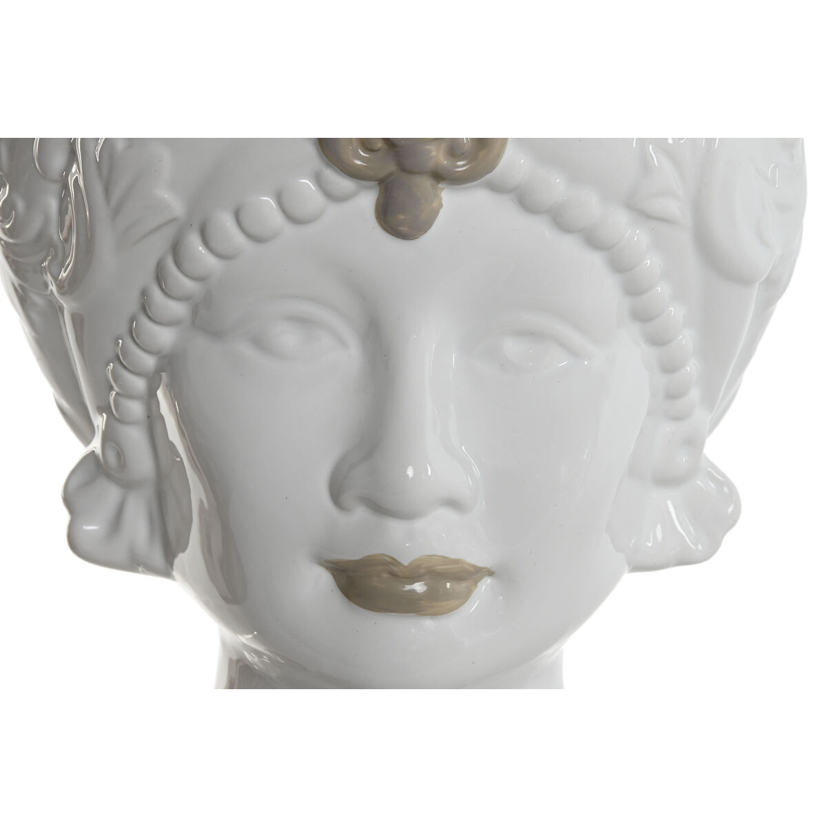 Macetero Home ESPRIT Blanco Beige Porcelana 15 x 15 x 26.5 cm (2 Unidades)