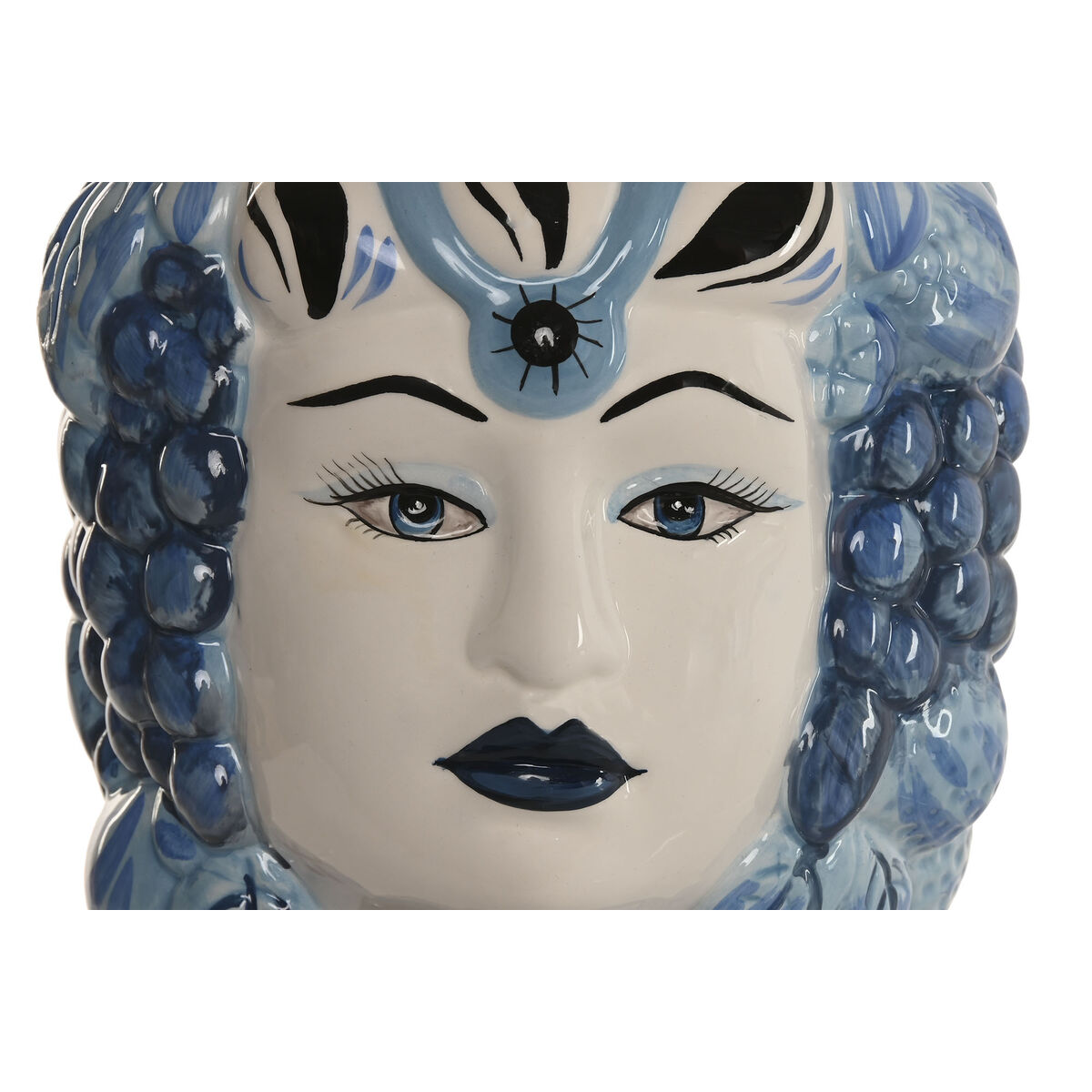 Macetero Home ESPRIT Azul Blanco Porcelana 15 x 15 x 26 cm