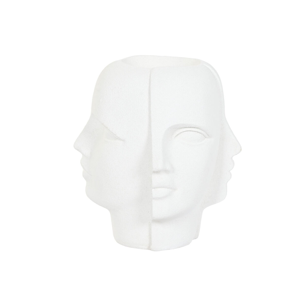 Macetero Home ESPRIT Blanco Magnesio Moderno Cara 49 x 49 x 50 cm