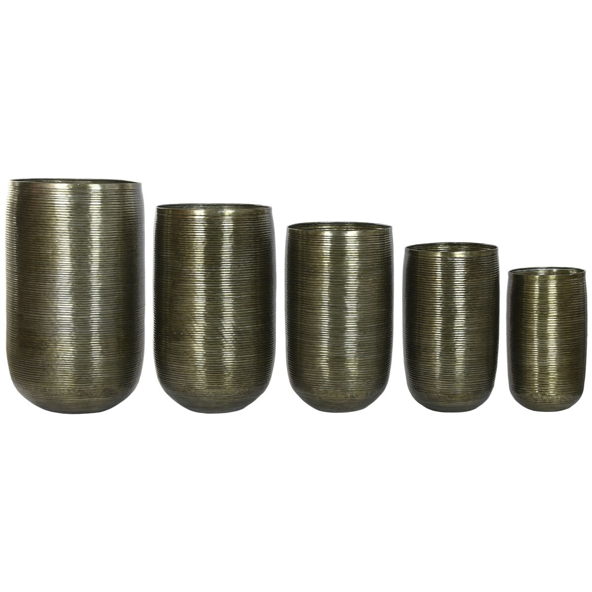 Macetero Home ESPRIT Cobre Aluminio Moderno 50 x 50 x 89 cm 51,5 x 51,5 x 91 cm (5 Unidades)