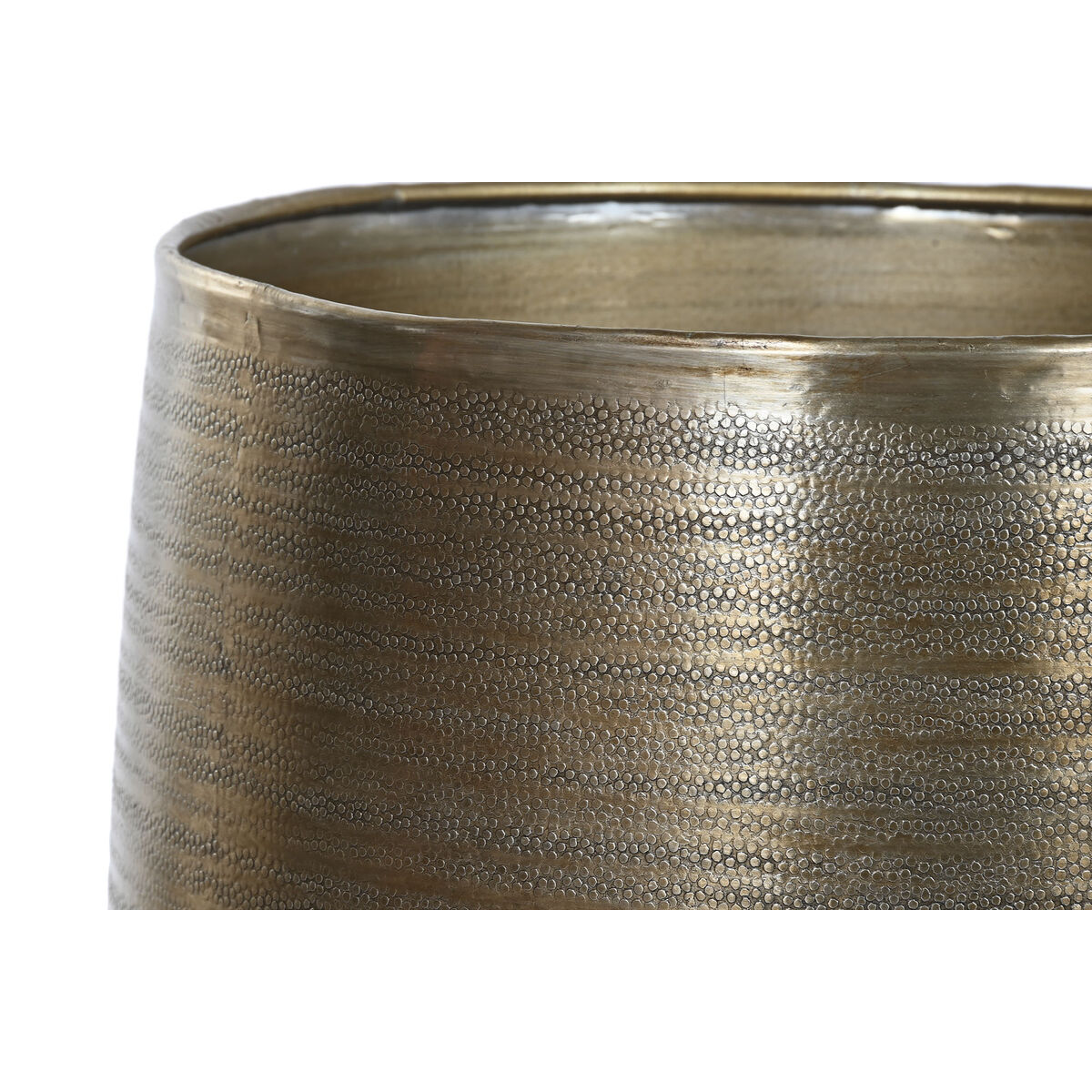 Macetero Home ESPRIT Dorado Plateado Aluminio Moderno 35 x 35 x 63 cm (2 Piezas)