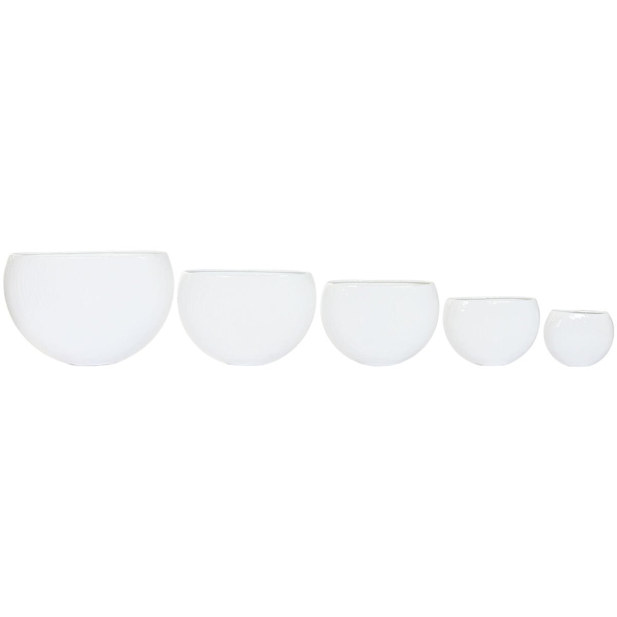 Macetero Home ESPRIT Blanco Aluminio 54 x 24 x 36 cm 54 x 25 x 36 cm (5 Unidades)