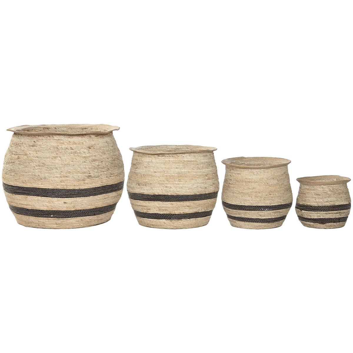 Macetero Home ESPRIT Marrón Fibra Árabe 60 x 60 x 52 cm (4 Unidades)