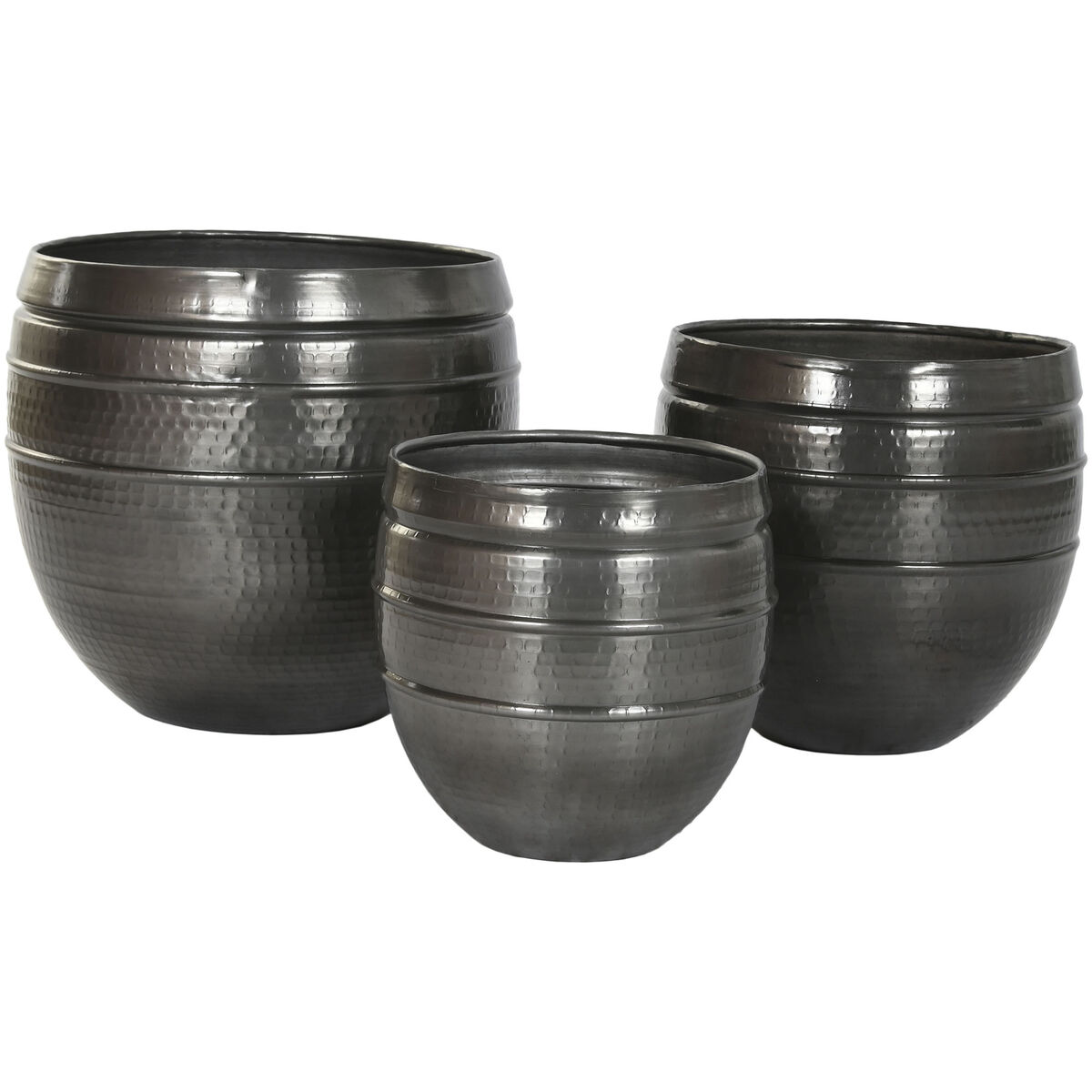 Macetero Home ESPRIT Gris Aluminio Moderno 41 x 41 x 40 cm 40 x 40 x 40,5 cm (3 Piezas)