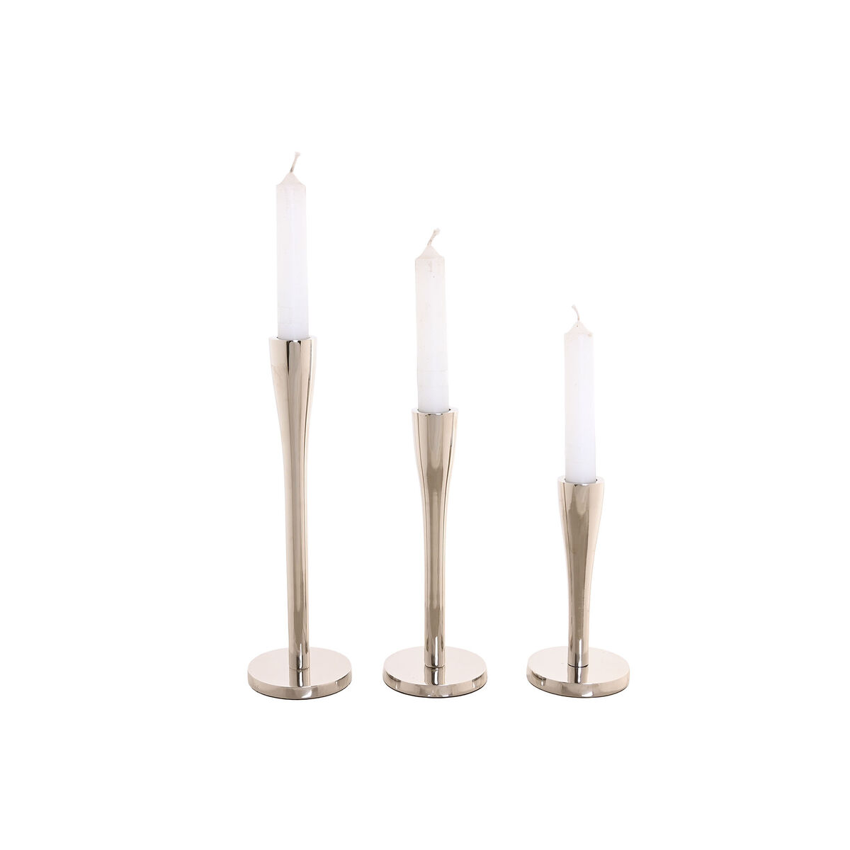Candelabro Home ESPRIT Plateado Aluminio Moderno 7,5 x 7,5 x 25 cm