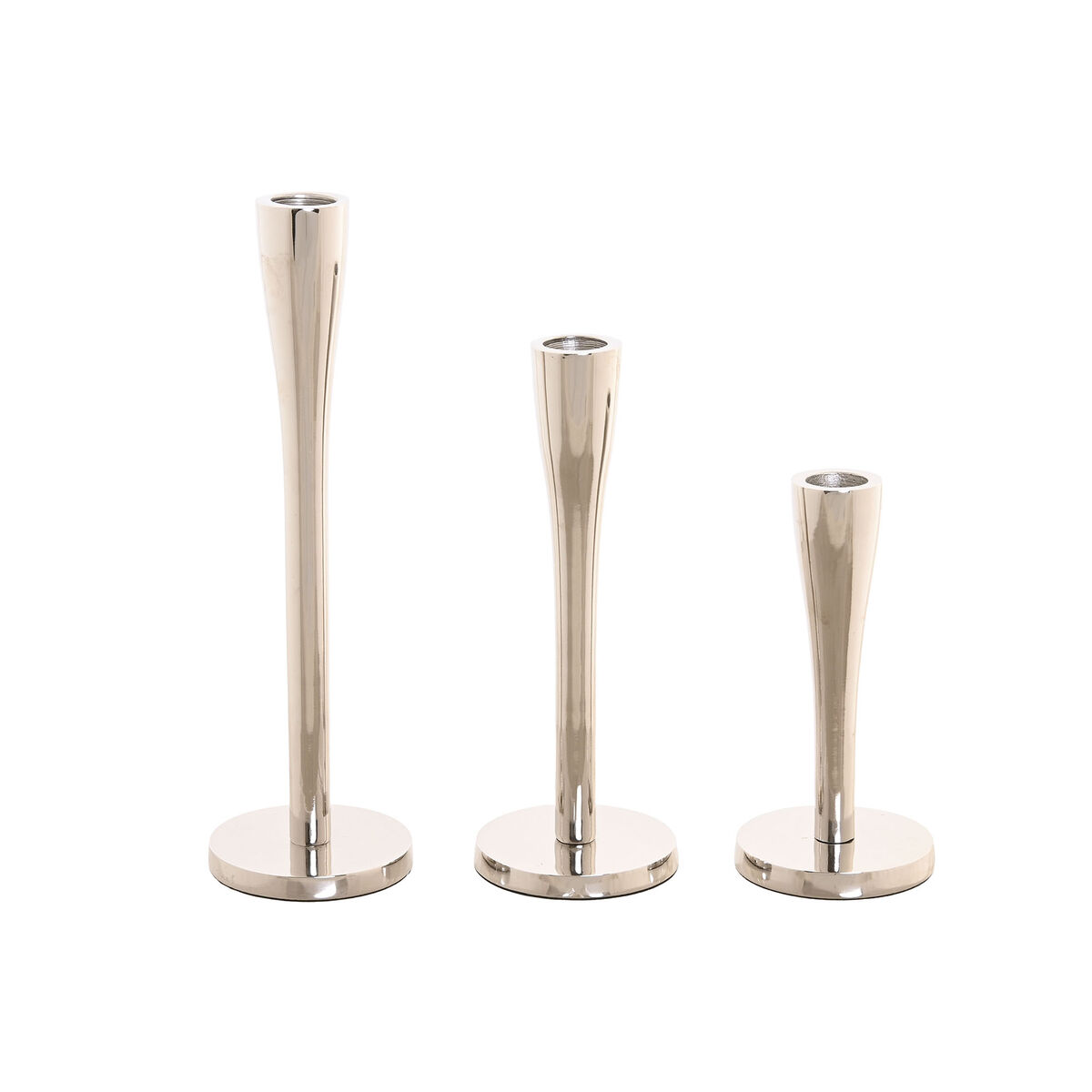 Candelabro Home ESPRIT Plateado Aluminio Moderno 7,5 x 7,5 x 25 cm