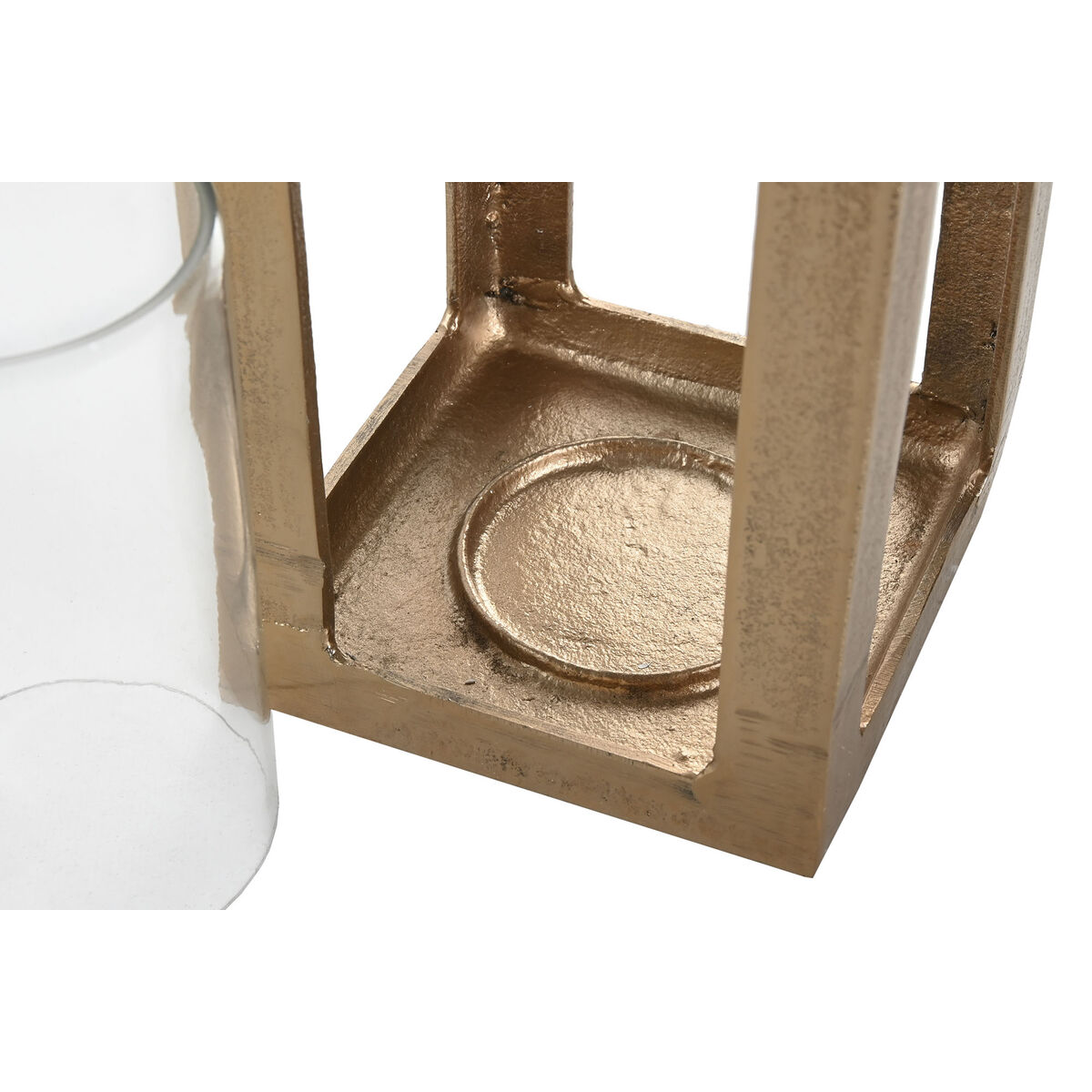 Farol Home ESPRIT Dorado Aluminio Cristal Árabe 14 x 14 x 65 cm