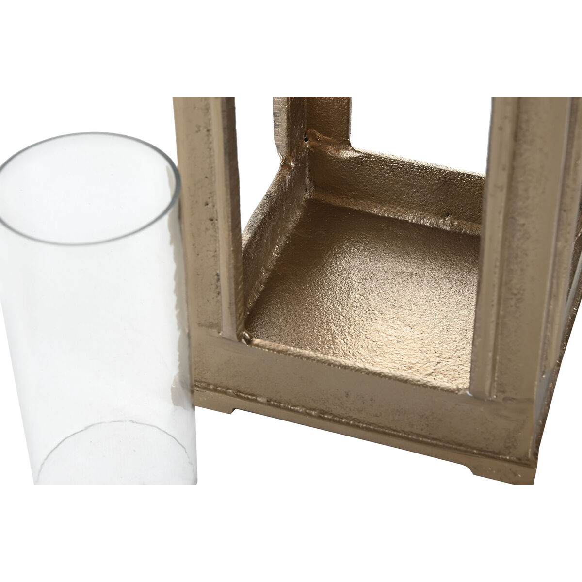 Farol Home ESPRIT Dorado Aluminio Cristal Vintage 17 x 17 x 59 cm