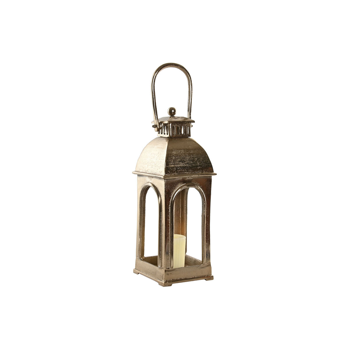 Farol Home ESPRIT Dorado Aluminio Cristal Vintage 17 x 17 x 59 cm