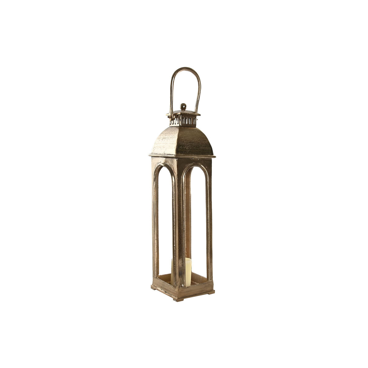 Farol Home ESPRIT Dorado Aluminio Cristal Vintage 17 x 17 x 78 cm