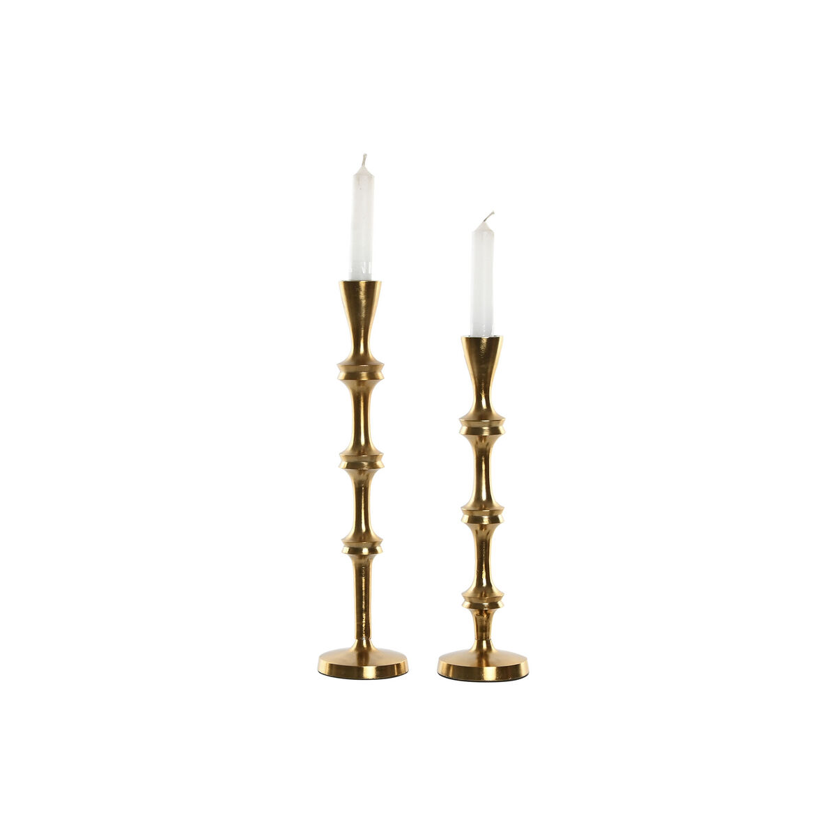 Candelabro Home ESPRIT Dorado Aluminio Moderno 8 x 8 x 36 cm (2 Unidades)