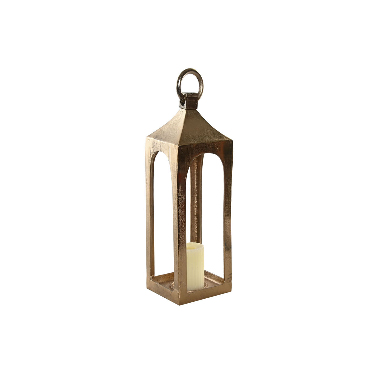 Farol Home ESPRIT Dorado Aluminio Cristal Árabe 15 x 15 x 52 cm