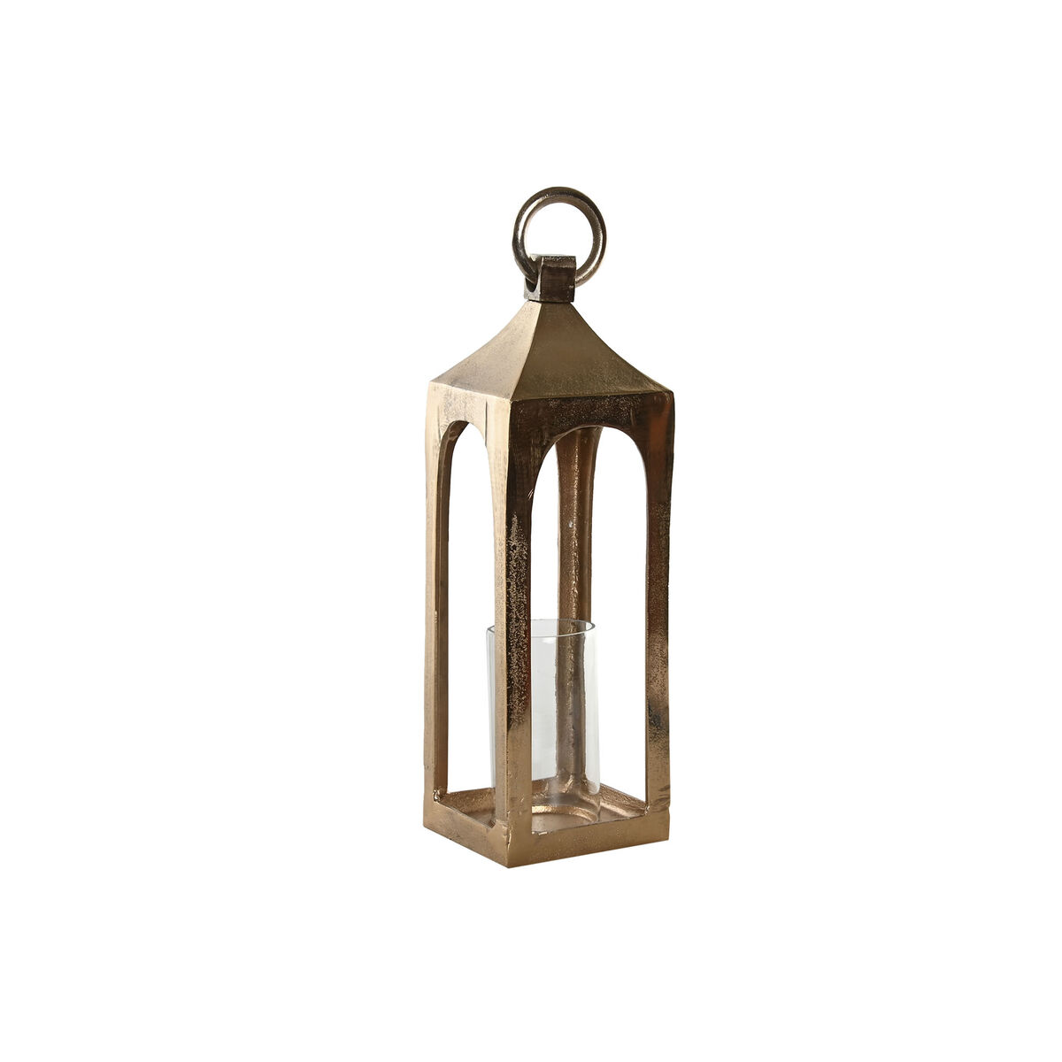 Farol Home ESPRIT Dorado Aluminio Cristal Árabe 15 x 15 x 52 cm