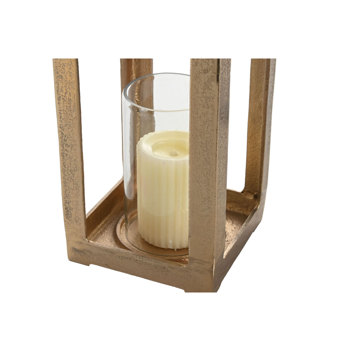 Farol Home ESPRIT Dorado Aluminio Cristal Moderno 15 x 15 x 59 cm