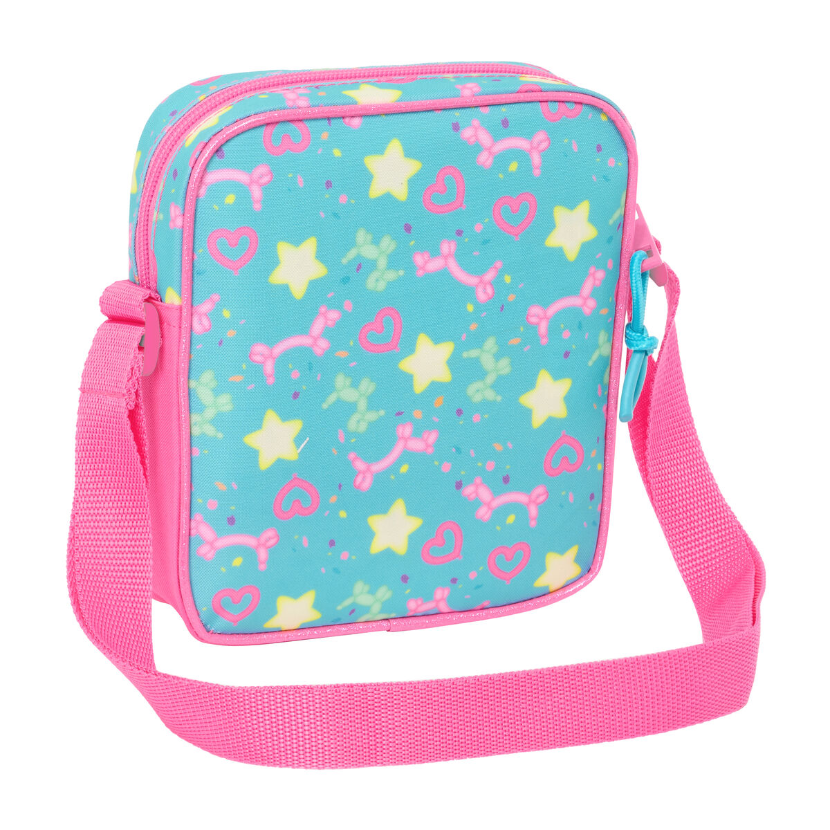 Bolso Bandolera Gabby's Dollhouse Confetti Rosa Turquesa 16 x 18 x 4 cm