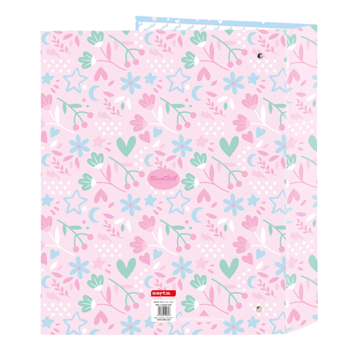 Carpeta de anillas BlackFit8 Smile Azul Rosa A4 27 x 33 x 6 cm