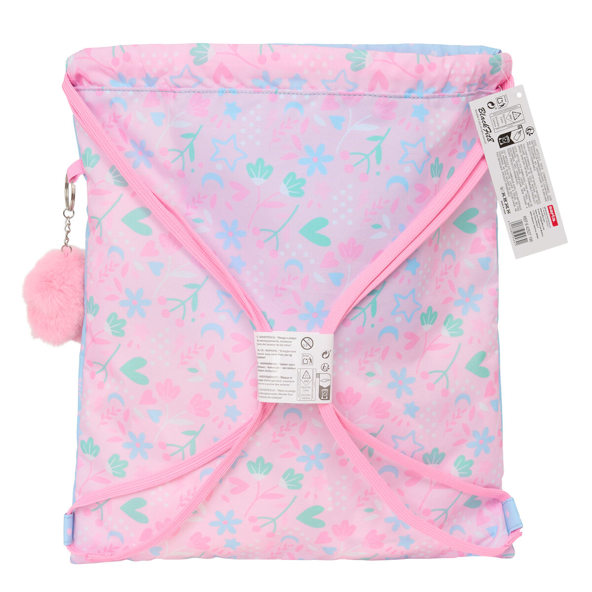 Bolsa Mochila con Cuerdas BlackFit8 Smile Azul Rosa 35 x 40 x 1 cm