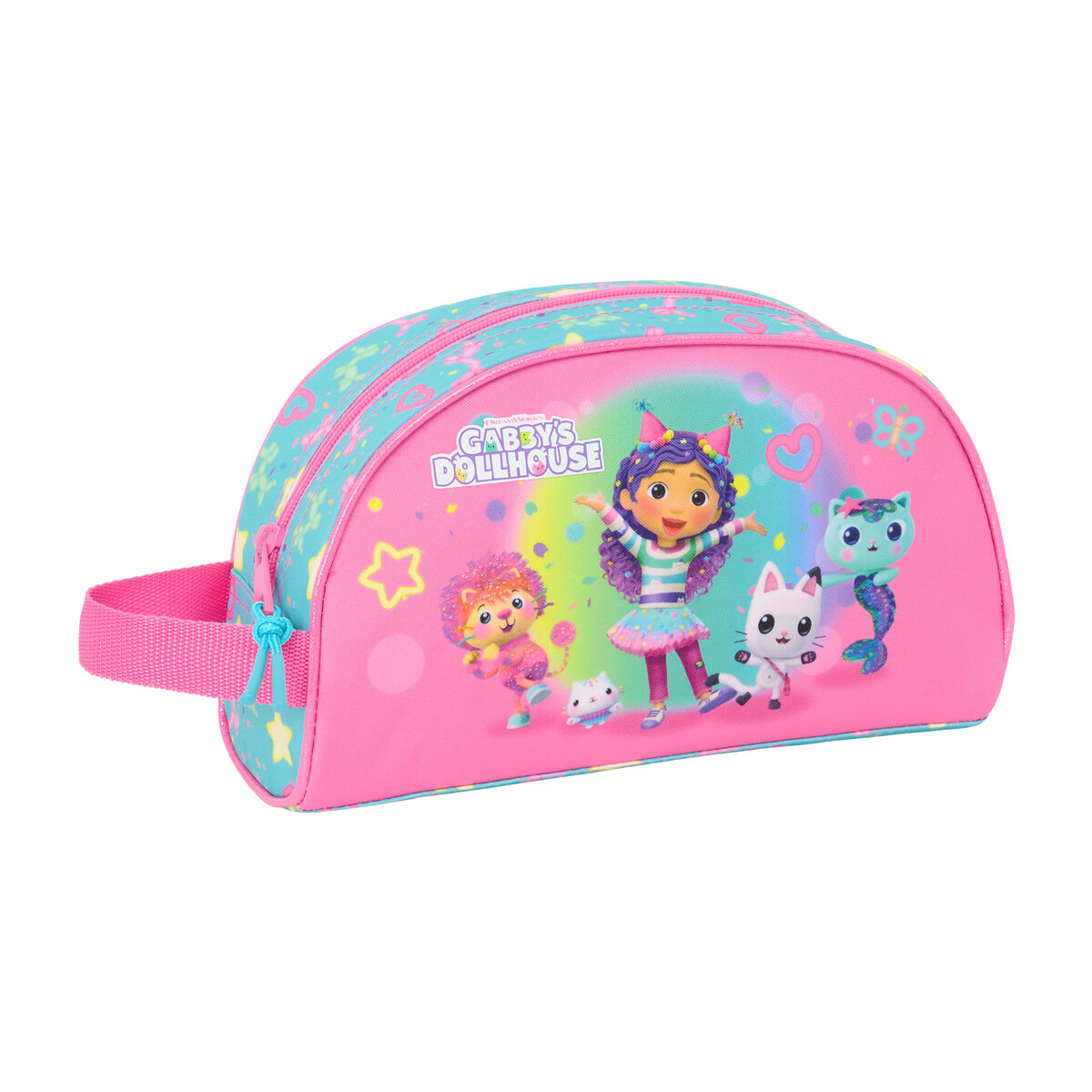 Neceser de Viaje Gabby's Dollhouse Confetti Rosa Turquesa 26 x 16 x 9 cm