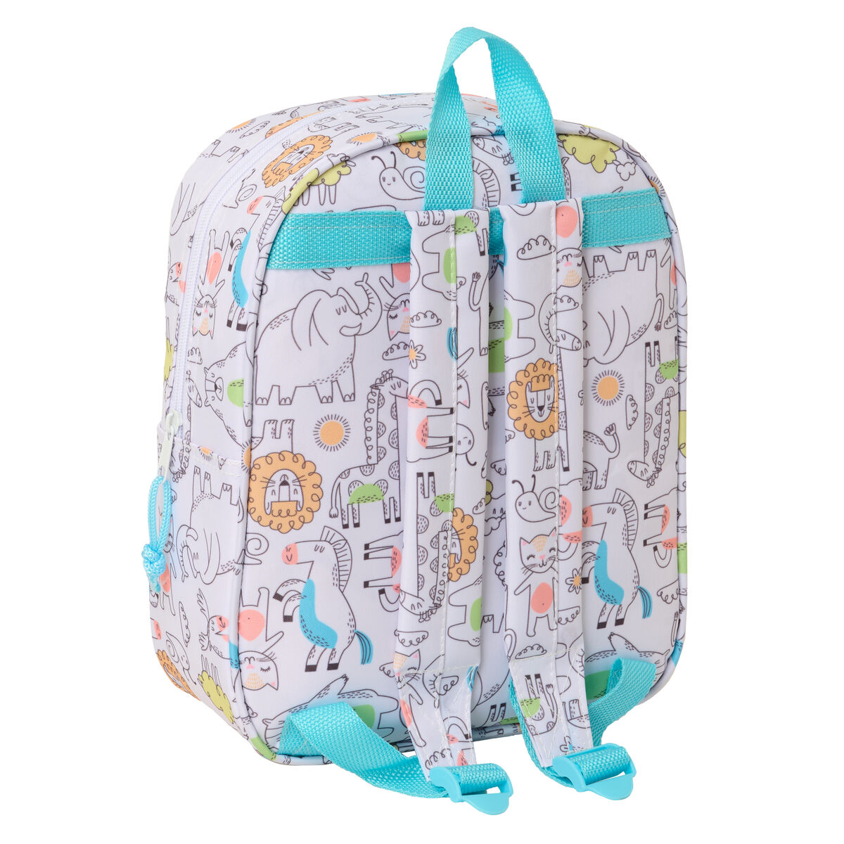 Mochila Infantil Safta Azul Blanco 22 x 27 x 10 cm 3D