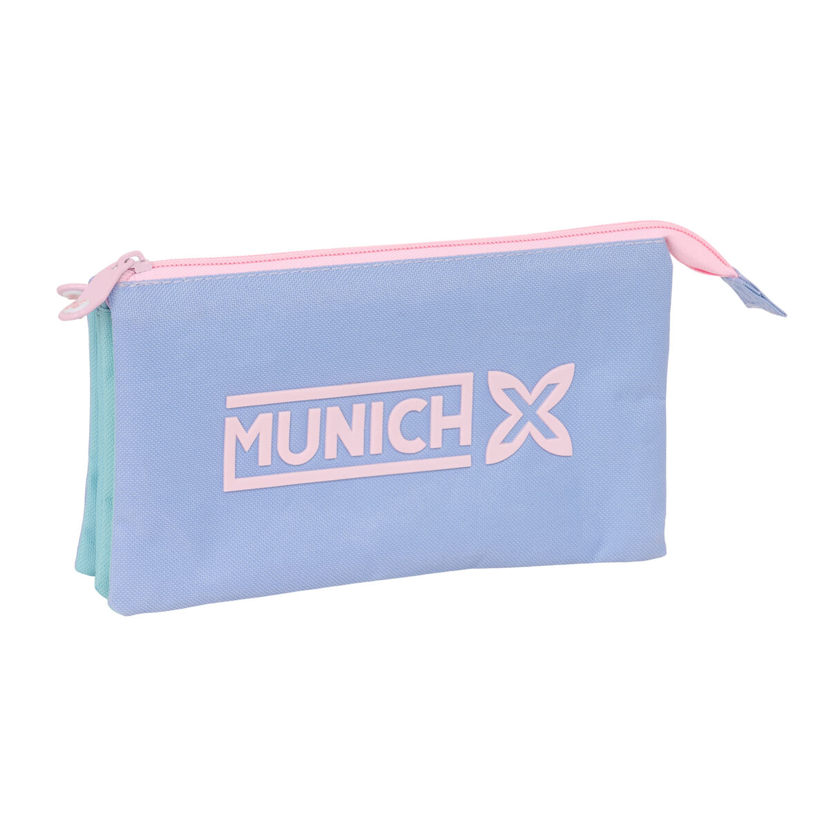 Portatodo Triple Munich Mellow Azul Rosa Azul cielo 22 x 12 x 3 cm