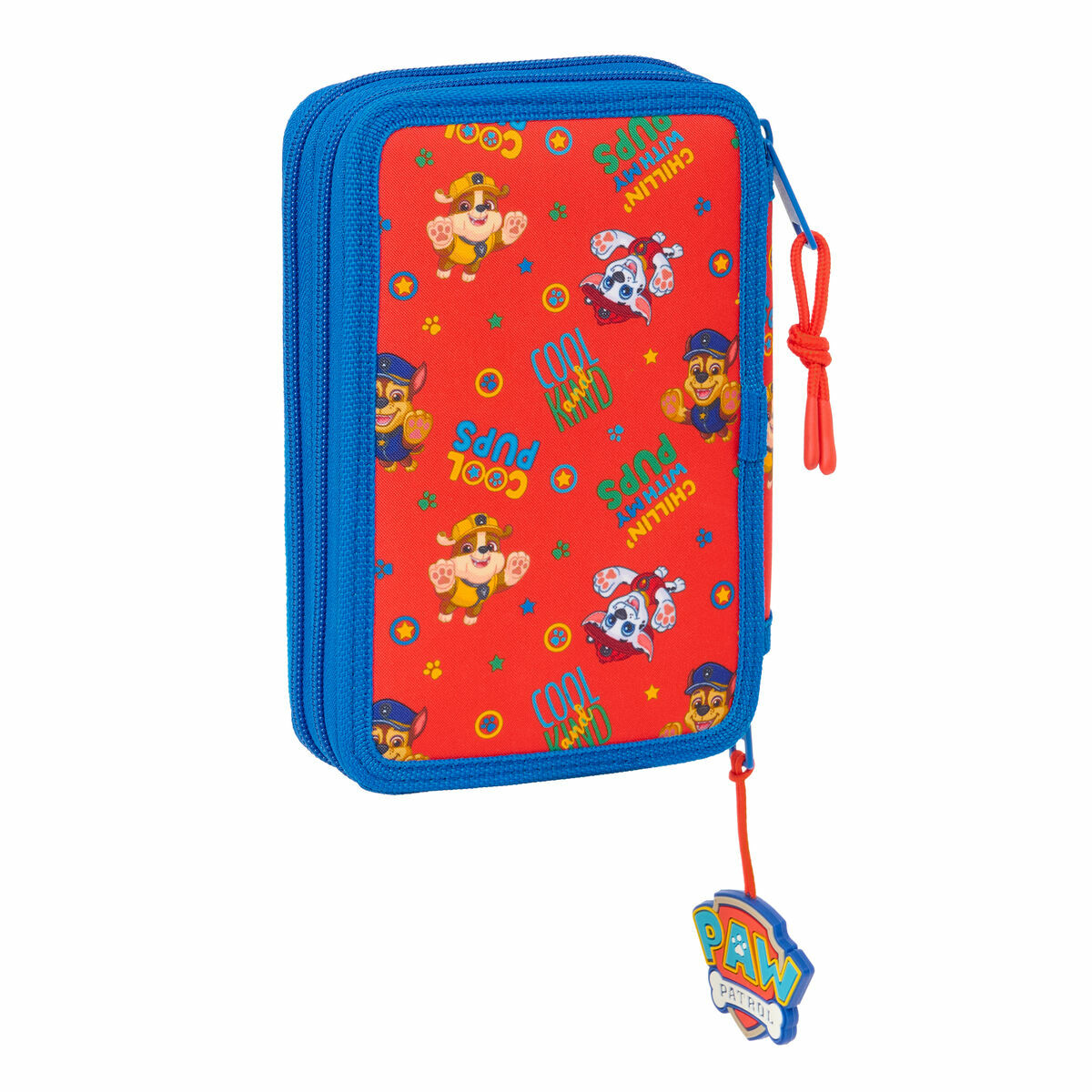 Plumier Doble The Paw Patrol Cool Azul Rojo 12.5 x 19.5 x 4 cm 29 Piezas