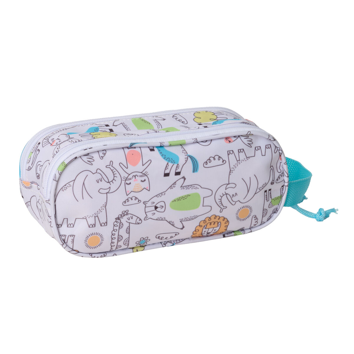 Portatodo Doble Safta Azul Blanco 21 x 8 x 6 cm 3D