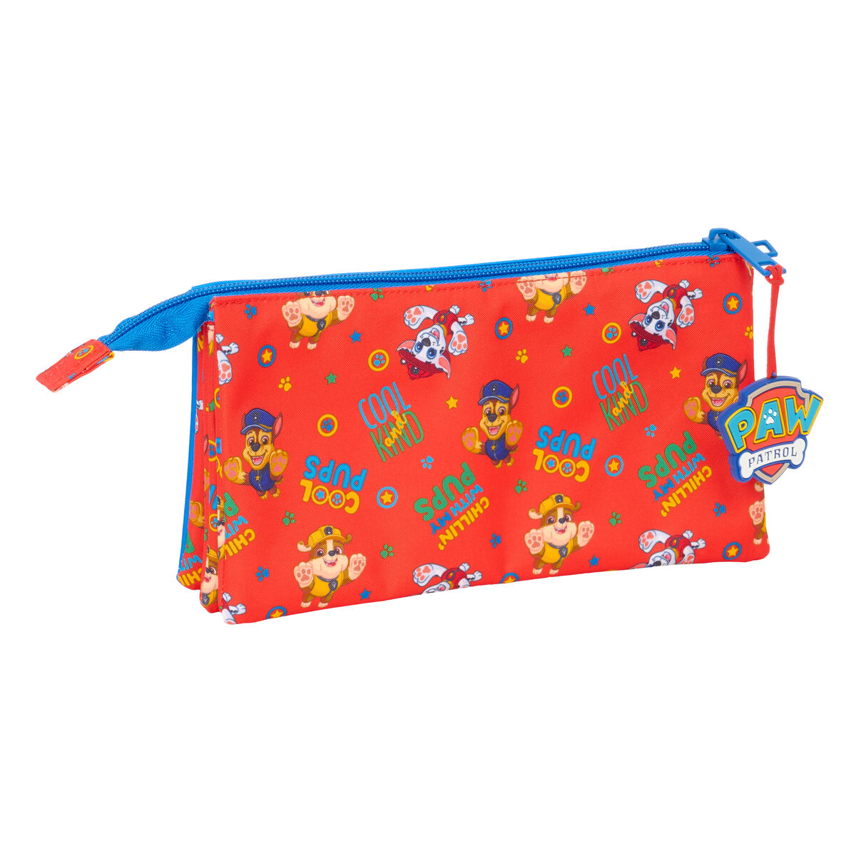 Portatodo Triple The Paw Patrol Cool Azul Rojo 22 x 12 x 3 cm