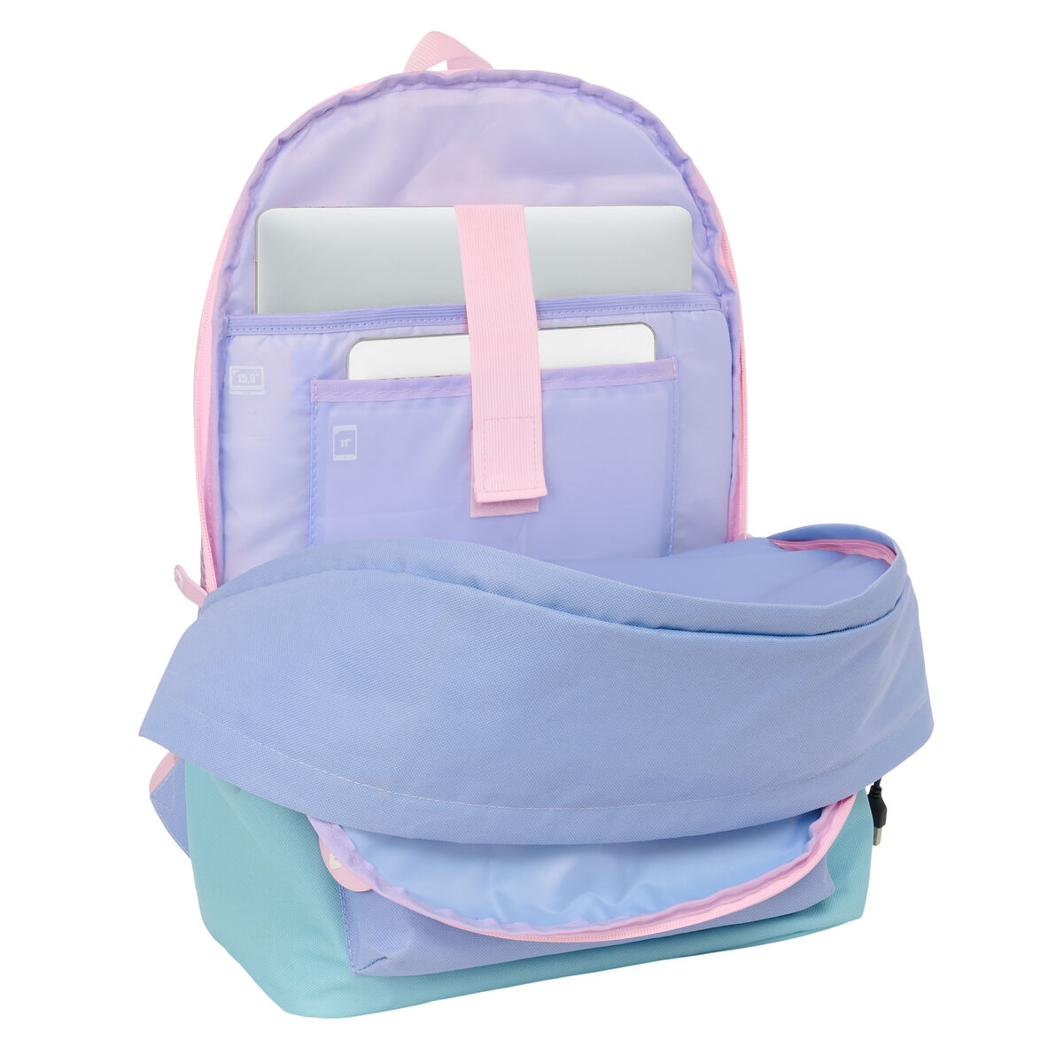 Mochila para Portátil y Tablet con Salida USB Munich Mellow Azul Rosa Celeste