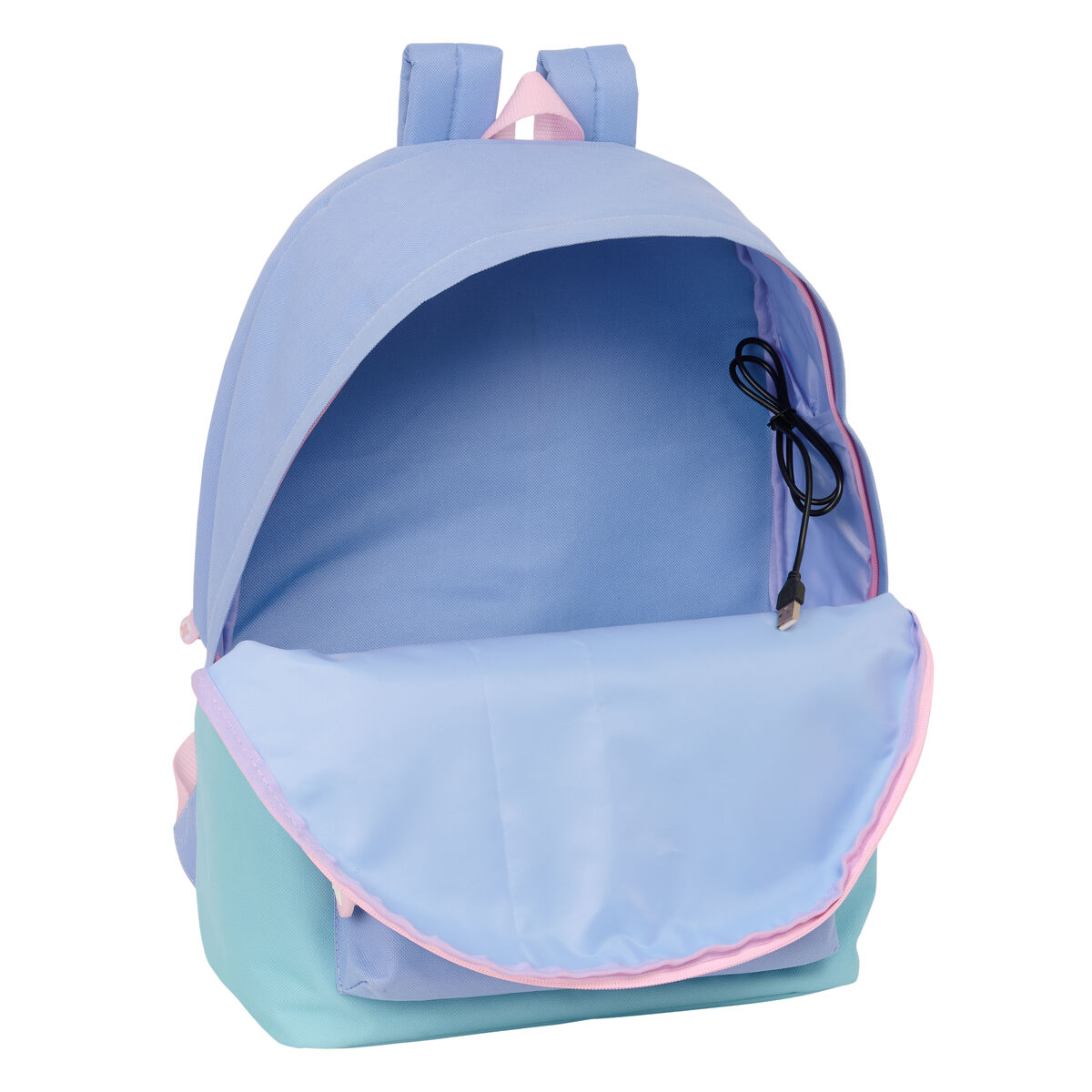 Mochila para Portátil y Tablet con Salida USB Munich Mellow Azul Rosa Celeste