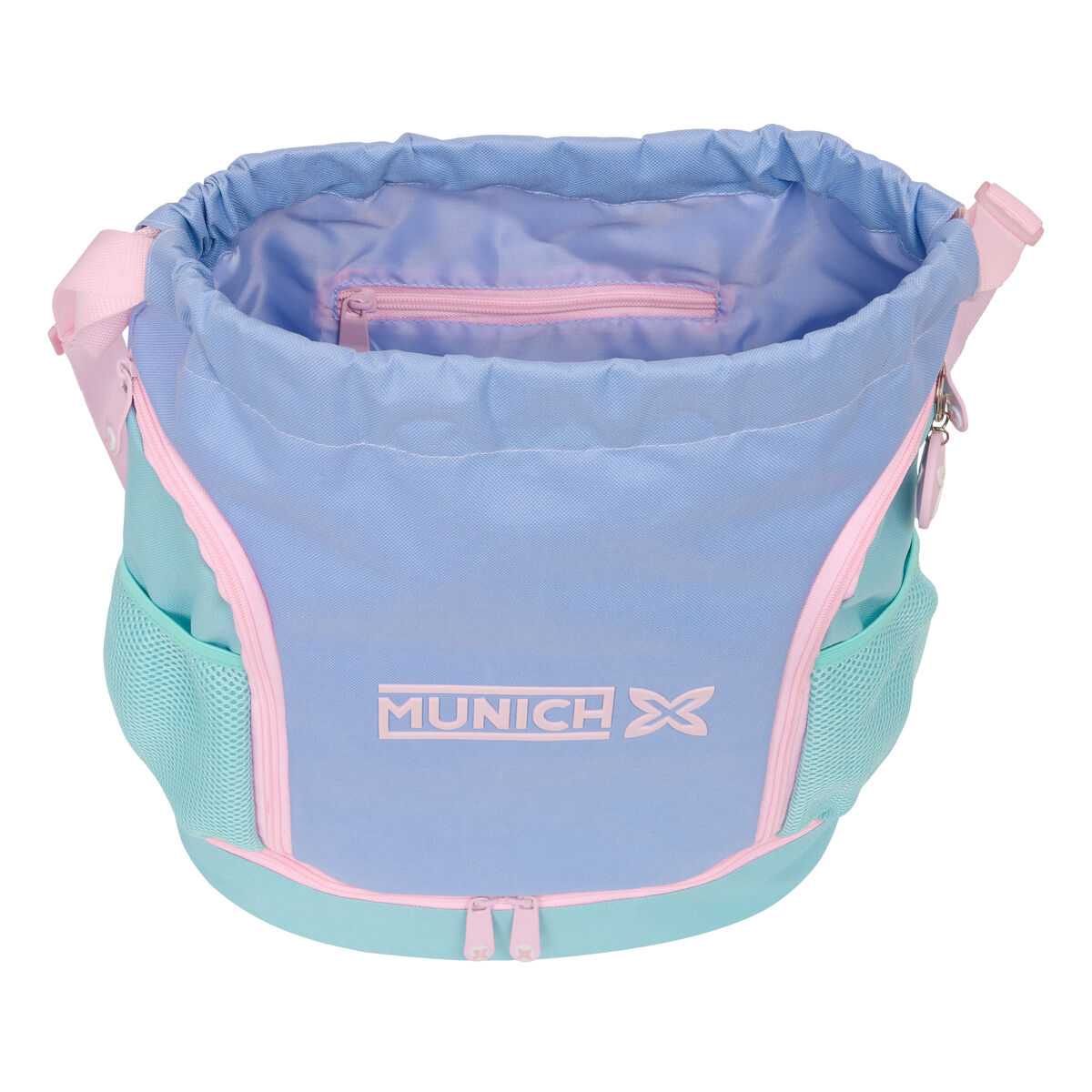 Bolsa Mochila con Cuerdas Munich Mellow Azul Rosa Celeste 35 x 40 x 1 cm