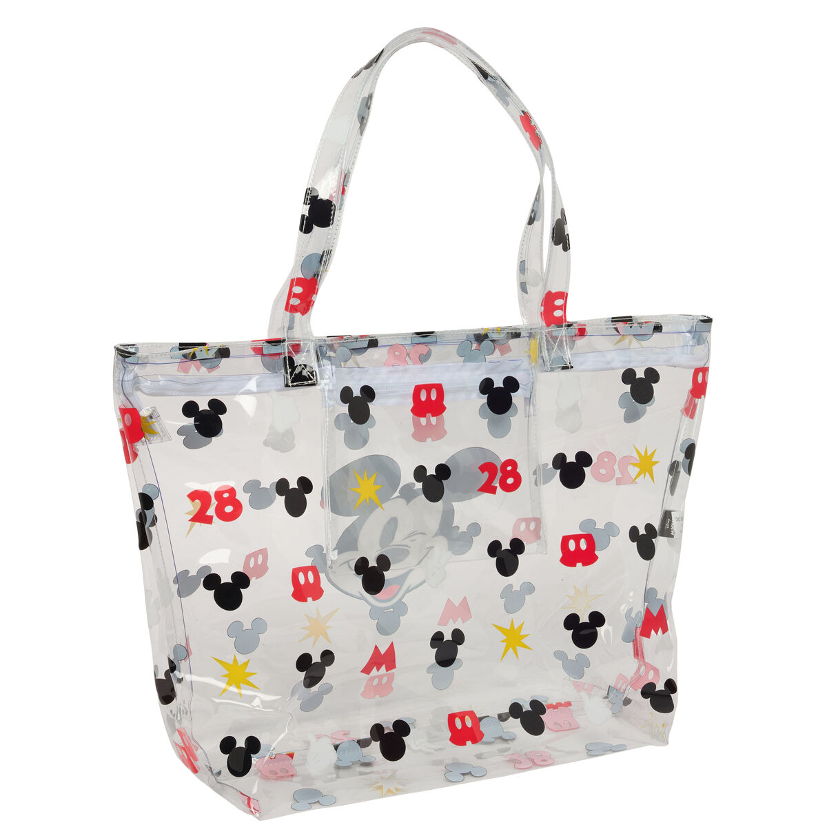 Bolsa de Compras Mickey Mouse Clubhouse Beach Multicolor Transparente 54 x 35 x 17 cm