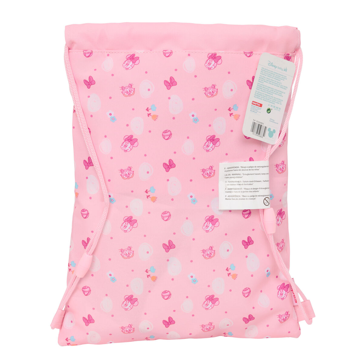 Bolsa Mochila con Cuerdas Minnie Mouse Baby Rosa 26 x 34 x 1 cm