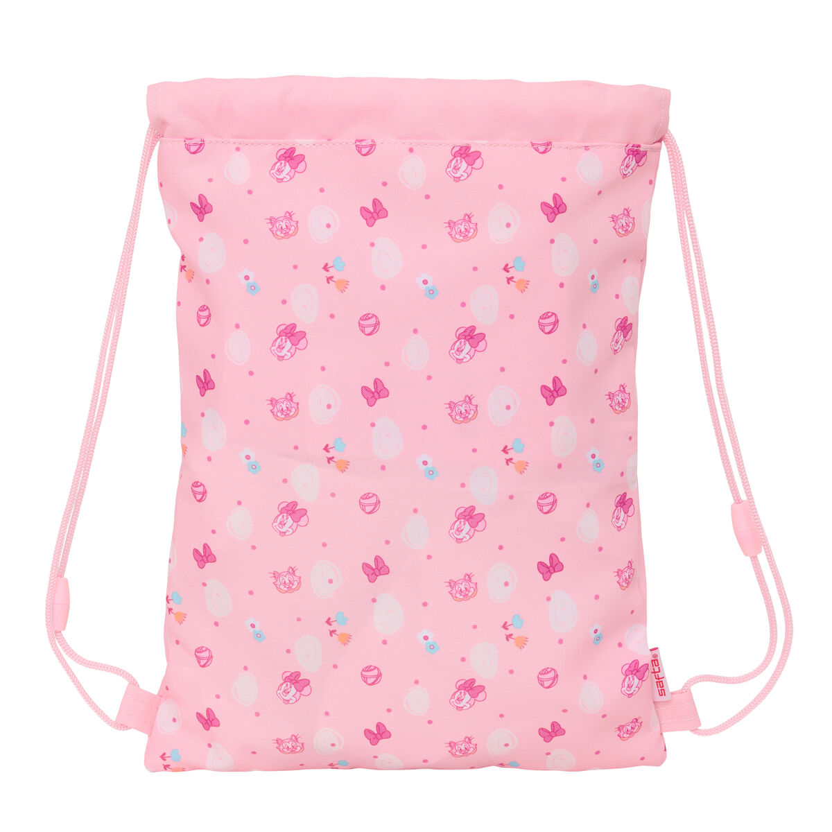 Bolsa Mochila con Cuerdas Minnie Mouse Baby Rosa 26 x 34 x 1 cm