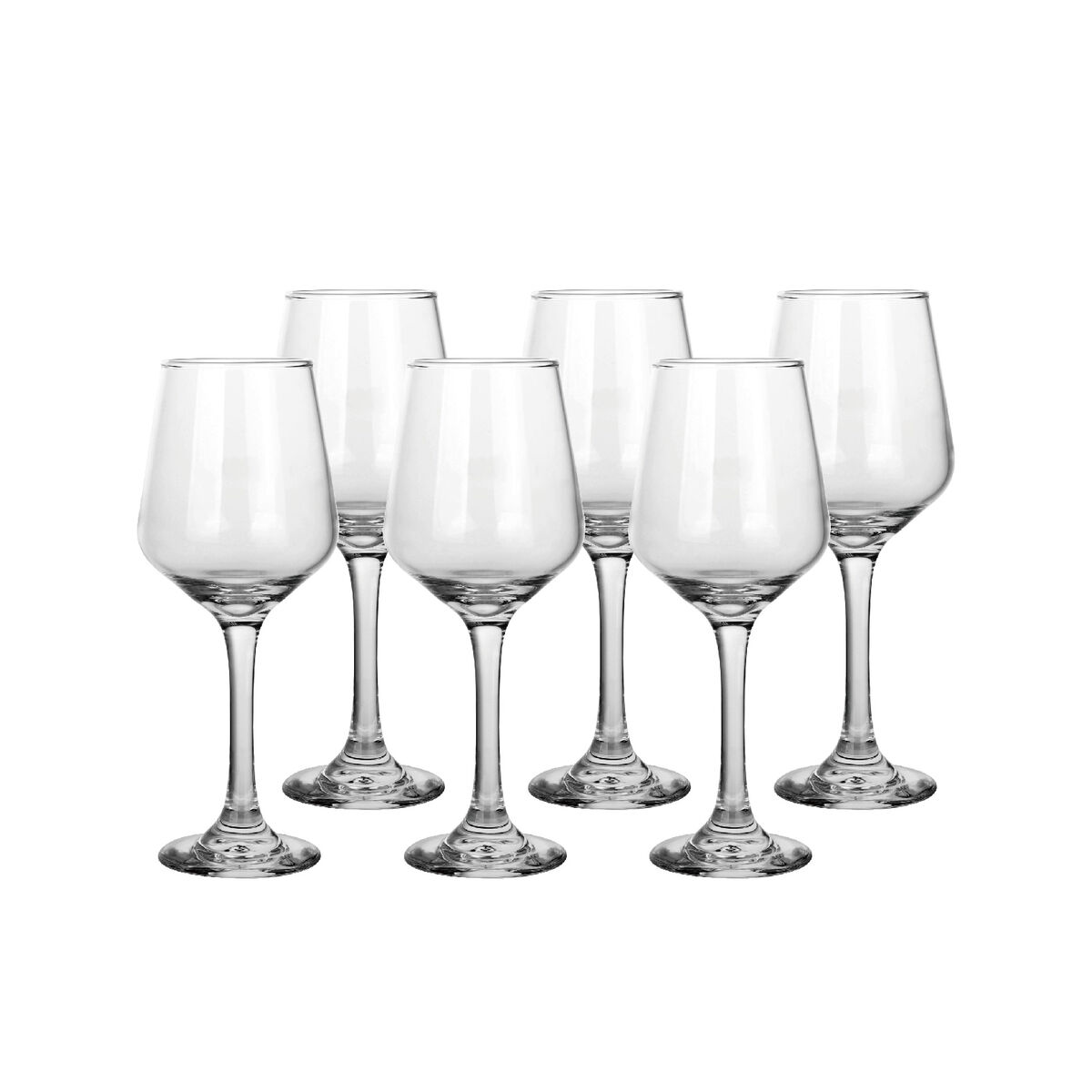 Set de copas de vino Home ESPRIT Transparente Cristal 265 ml (6 Unidades)