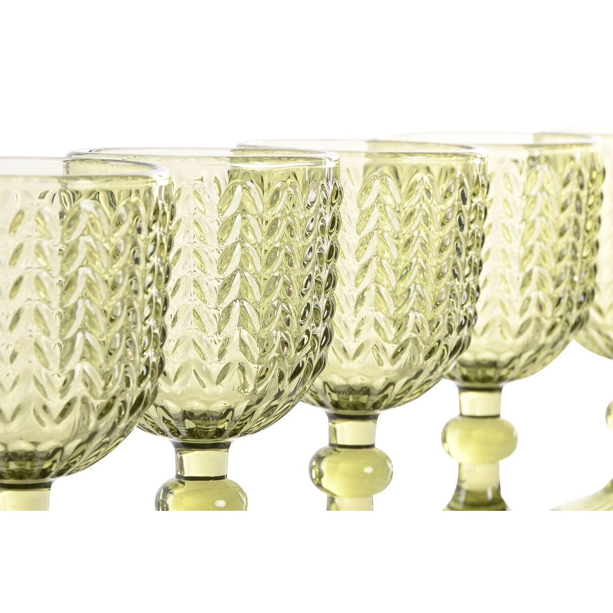 Set de Copas Home ESPRIT Verde Cristal 260 ml (6 Unidades)