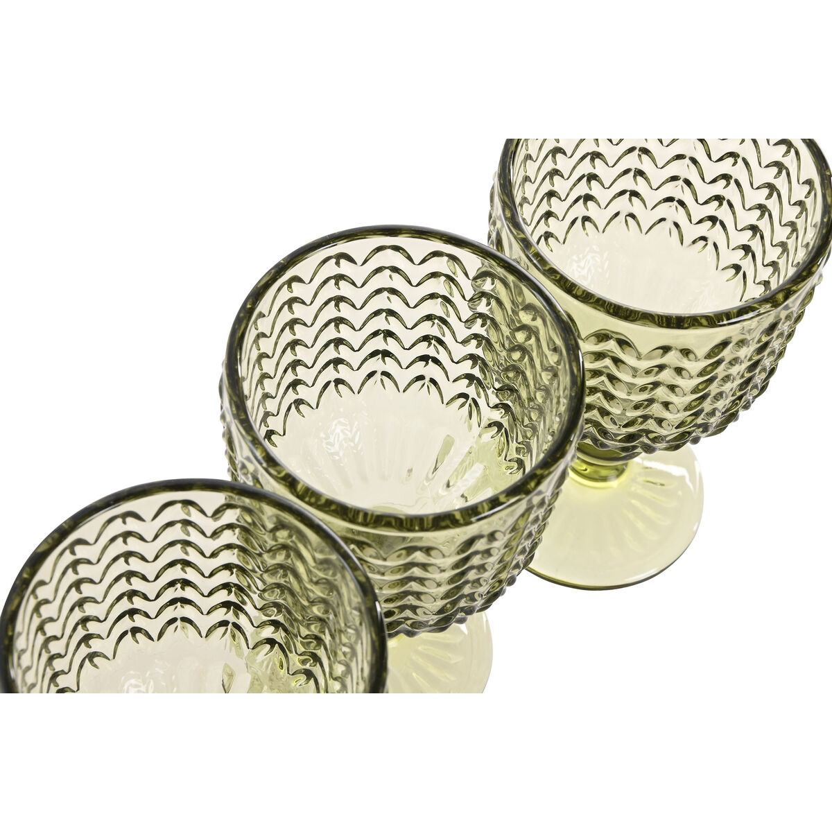 Set de Copas Home ESPRIT Verde Cristal 260 ml (6 Unidades)