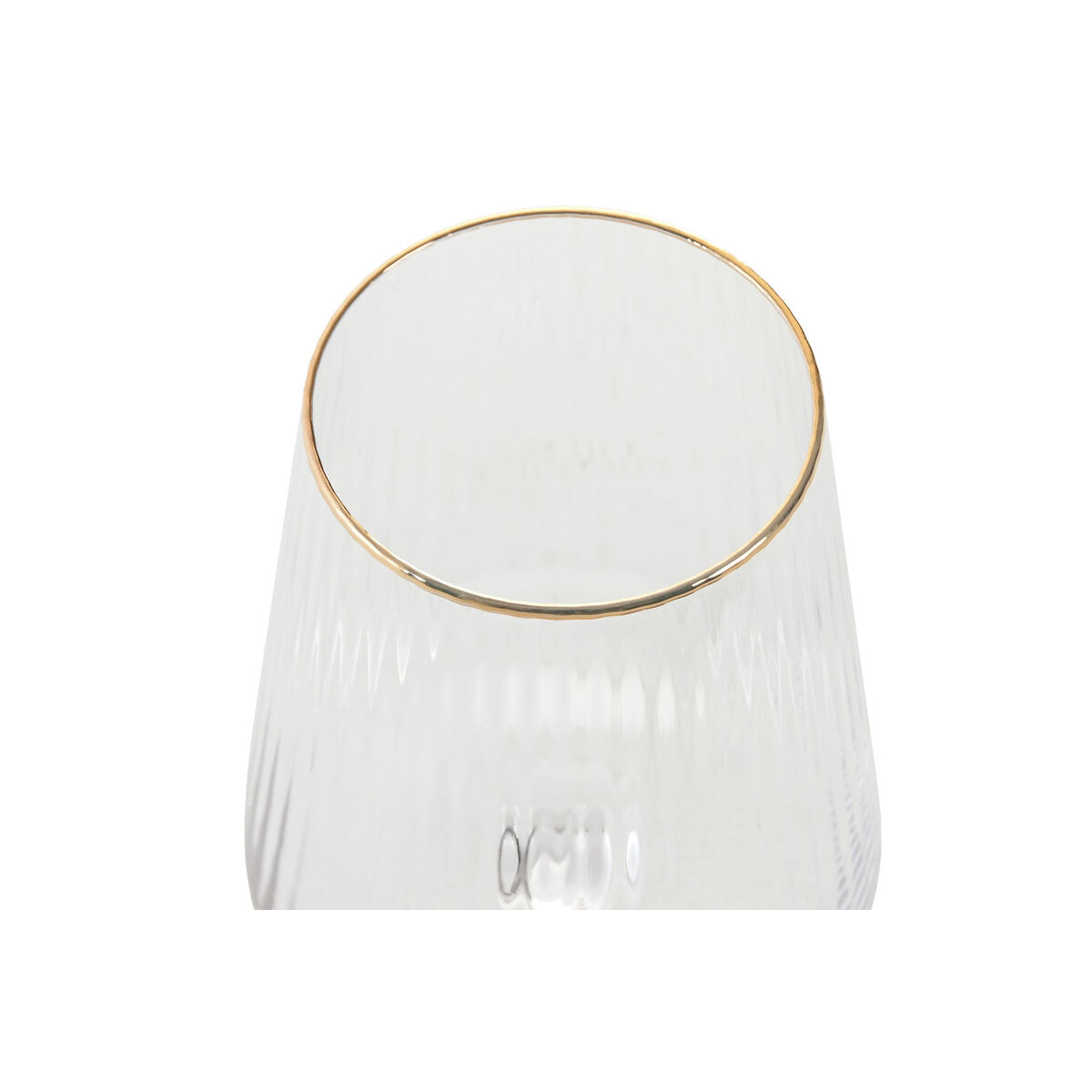 Set de Copas Home ESPRIT Transparente Dorado Cristal 400 ml (6 Unidades)