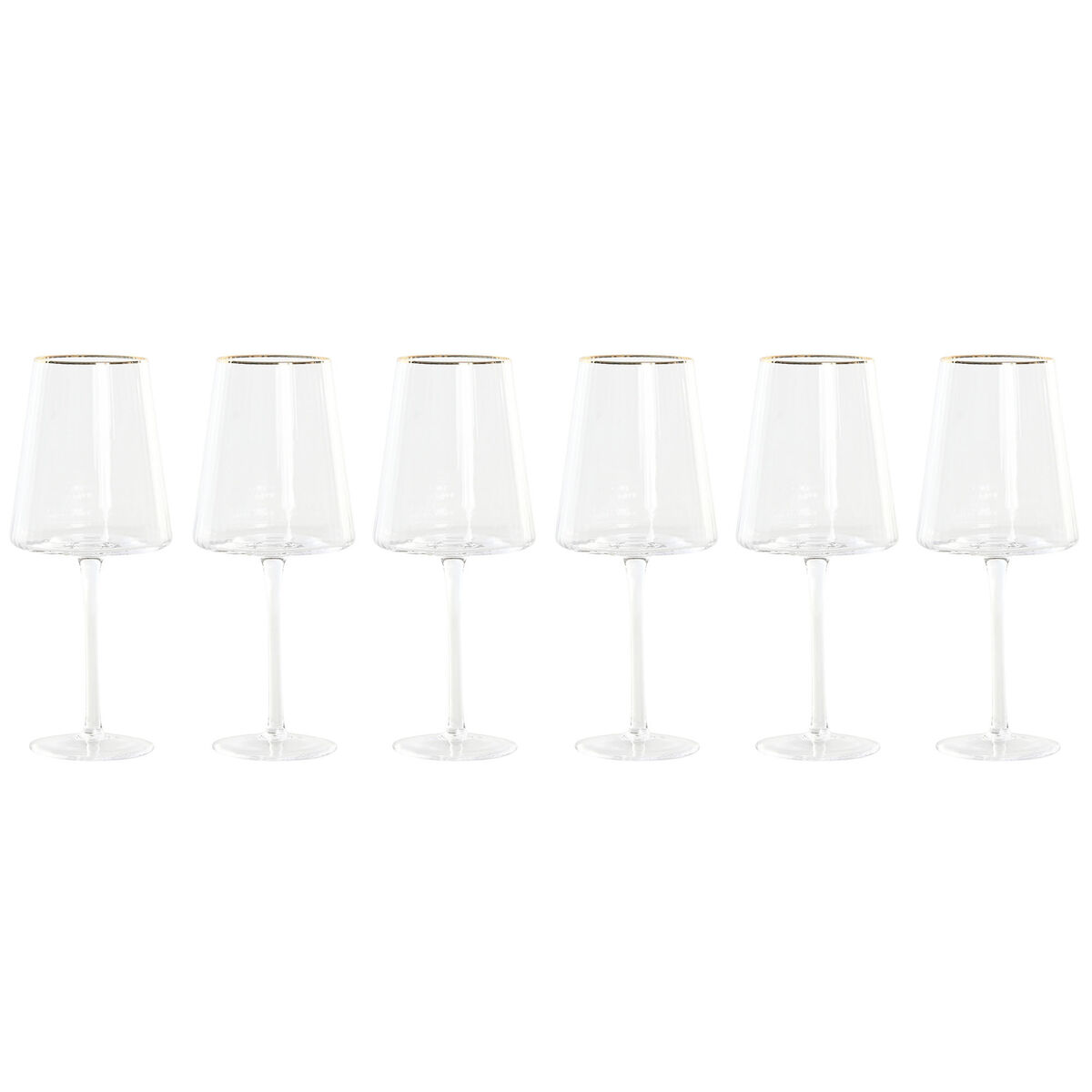 Set de Copas Home ESPRIT Transparente Dorado Cristal 400 ml (6 Unidades)