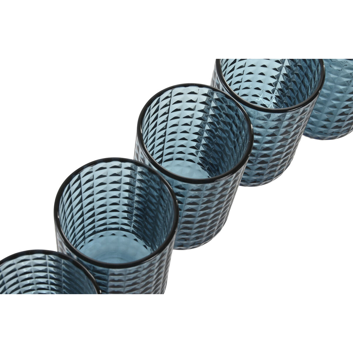 Set de Vasos Home ESPRIT Azul Cristal 420 ml (6 Unidades)