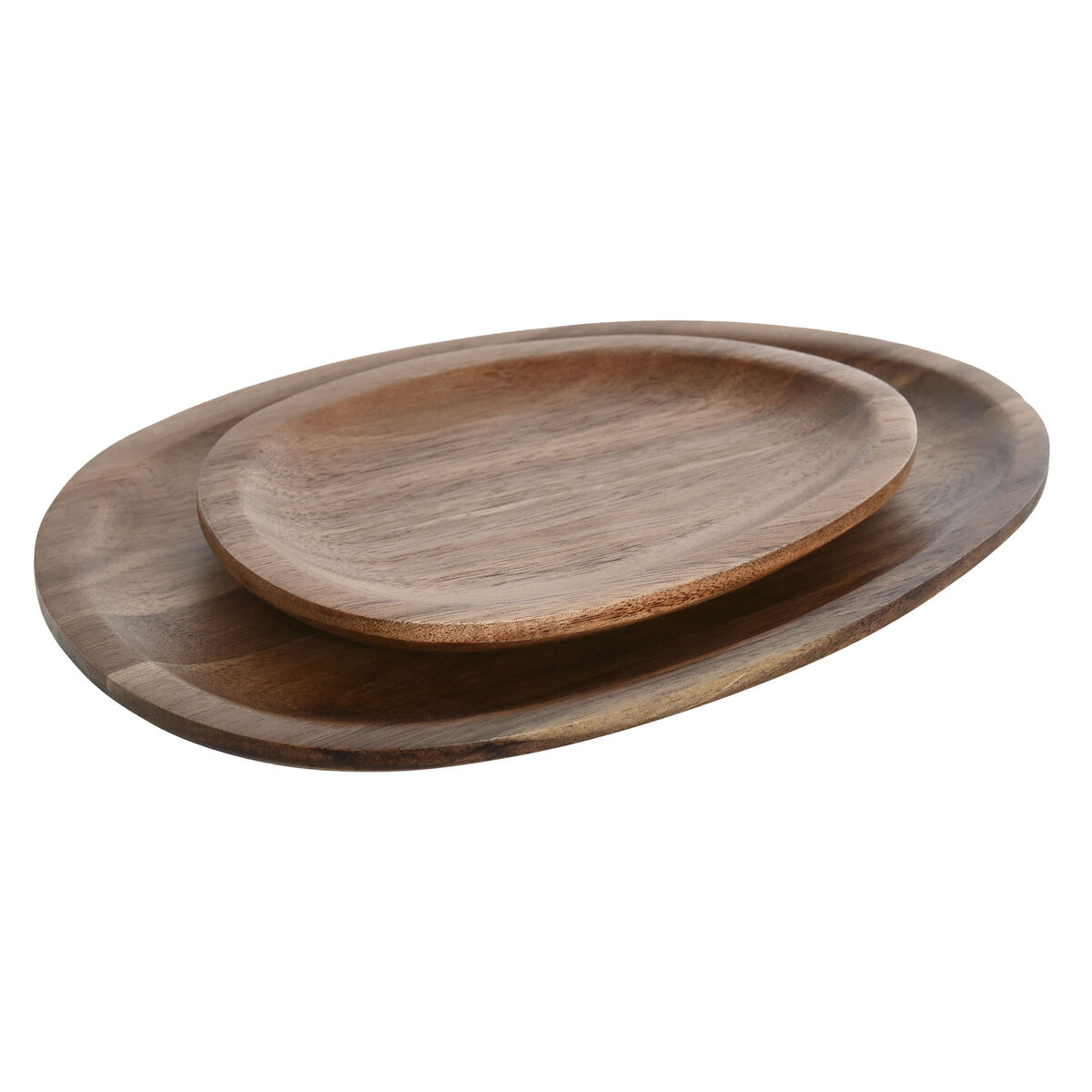 Set de Platos Home ESPRIT Natural Madera de acacia 26 x 18 x 1,6 cm