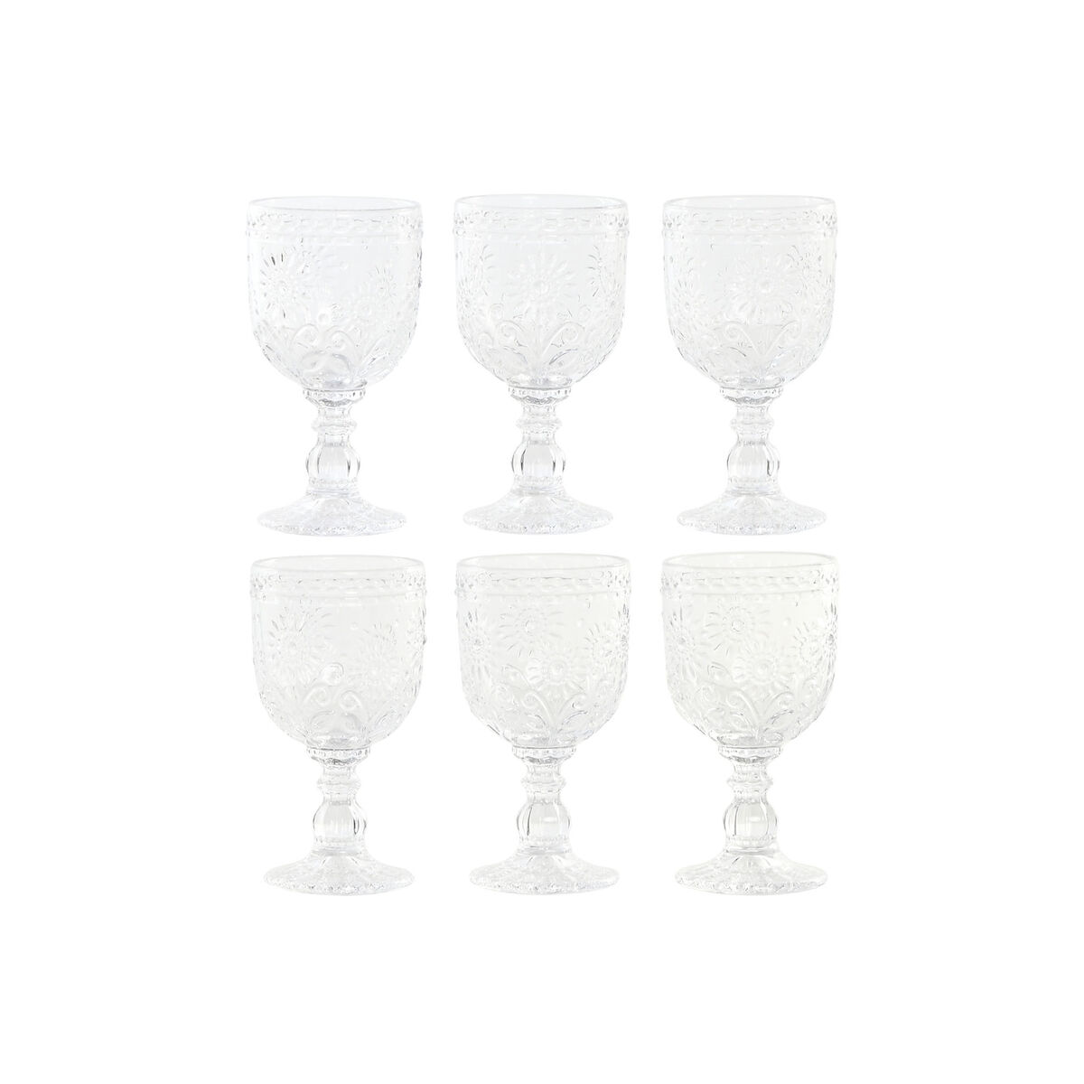 Set de Copas Home ESPRIT Transparente Cristal 270 ml (6 Unidades)
