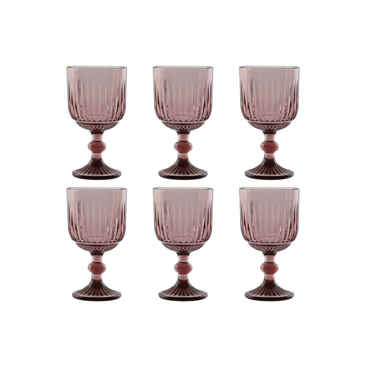 Set de Copas Home ESPRIT Rosa Cristal 380 ml (6 Unidades)
