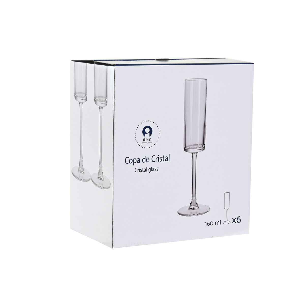 Copa de champán Home ESPRIT Transparente Cristal 160 ml (6 Unidades)