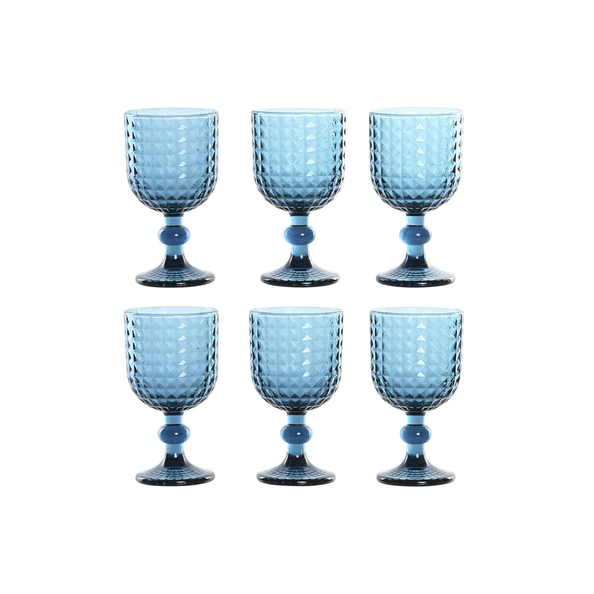 Set de Copas Home ESPRIT Azul Cristal 260 ml (6 Unidades)