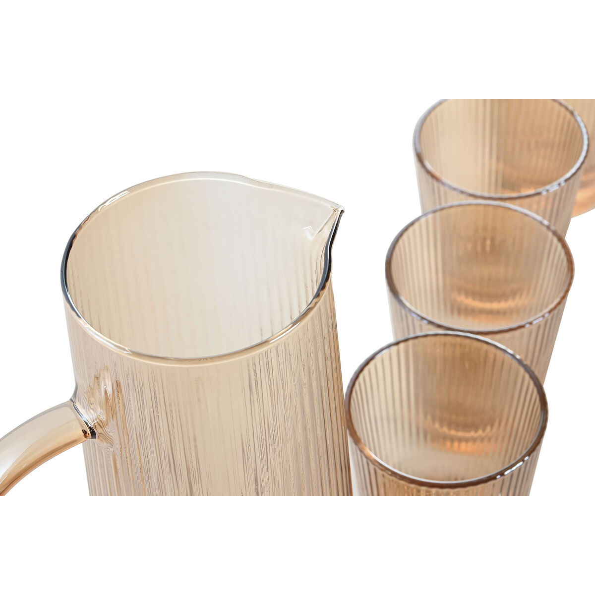 Set de jarra con vasos Home ESPRIT Ambar Vidrio de Borosilicato 1,25 L