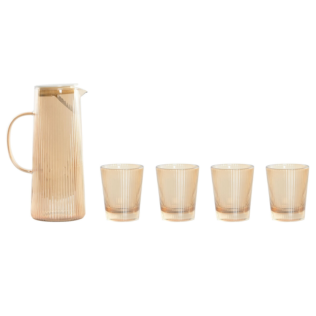 Set de jarra con vasos Home ESPRIT Ambar Vidrio de Borosilicato 1,25 L