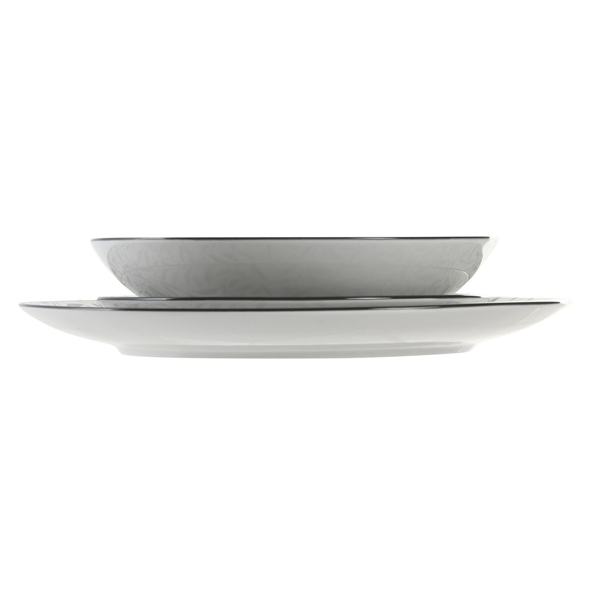 Vajilla Home ESPRIT Gris claro Porcelana 18 Piezas